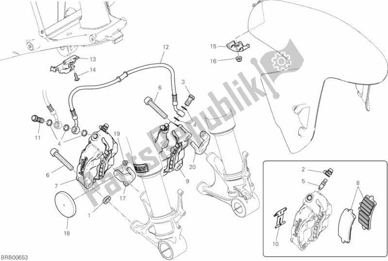 Todas las partes para Sistema De Freno Delantero de Ducati Superbike Panigale 25 Anniversario 916 USA 1100 2020